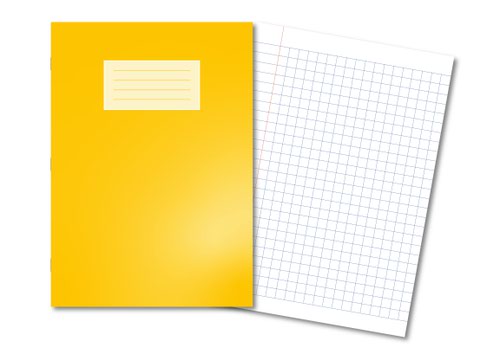 400136197 Oxford Exercise Book A4 10mm Squared and Margin 80 Pages/40 Sheets Yellow 50 Per Carton
