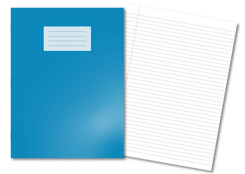 400136255 Oxford Exercise Book A4+ 8mm Ruled and Margin 80 Pages/40 Sheets Light Blue 45 Per Carton