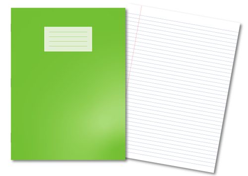 400136256 Oxford Exercise Book A4+ 8mm Ruled and Margin 80 Pages/40 Sheets Light Green 45 Per Carton