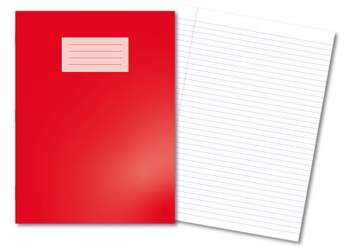 400136257 Oxford Exercise Book A4+ 8mm Ruled and Margin 80 Pages/40 Sheets Red 45 Per Carton