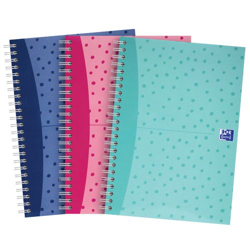 Oxford Twinwire Spots Notebook 200 Pages A5 Assorted (Pack 3) 400155750