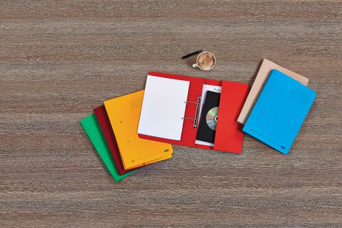 18607HB | Brightly coloured, durable manilla spring pocket files are ideal when you're on the move. Use them to carry loose sheets of paper or file them away in your filing cabinet to keep documents together. Also includes a handy pocket for additional storage and carrying other items.