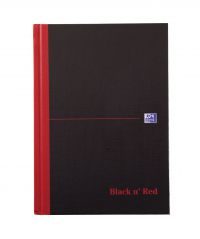 A5 Black n' Red Matt Casebound Hardback Notebook Ruled 192P