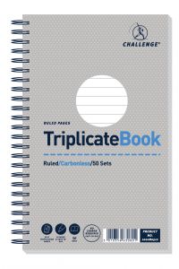 Challenge Wirebound Triplicate Book Ruled Carbonless 50 Sets 210 x 130mm (Pack of 5) 100080512