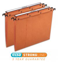 Elba AZO Ultimate Linking Suspension File 15mm V-Base 240gsm Foolscap Orange Ref 100330312 [Pack 25]