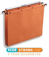 Elba AZO Ultimate Linking Suspension File 30mm Wide-base 240gsm Foolscap Orange Ref 100330314 [Pack 25]