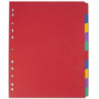 Elba Coloured Pressboard Dividers A4+ Euro Punched 10 Part 400007516