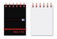 Black n' Red Ruled Elasticated Wirebound Notebook 140 Pages A7 (Pack of 5) 400050435