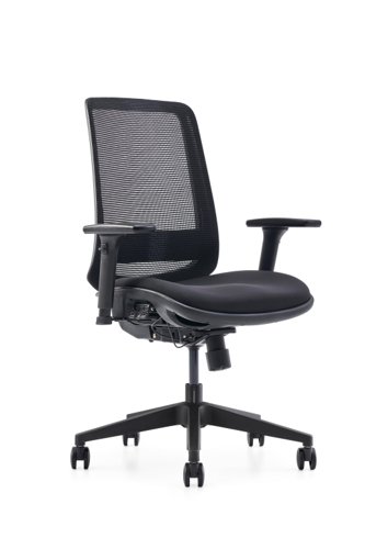 The C19 office chair is extremely comfortable and comes with a mesh back and upholstered seat pad as standard. With its clean aesthetics and easy-to-use design, the C19 offers intuitive functionality alongside fantastic value. Compact and the smallest within the fast track range – It is the perfect office, home office or contract chair!The C19 boasts an intuitive mechanism with two easy-to-use pictorial controls on the right-hand side to operate seat height and  dynamic movement. The C19’s buttons make it easy to adjust seat height and tilt. Dynamic movement is essential to encourage blood flow throughout the body and rarely featured on chairs of this price point.  The direct tension control below the seat adjusts to balance the chair for users of varying weight.Designed to encourage healthy posture, the C19’s lumbar panel adjusts easily to offer great lumbar support. The C19’s 3-dimensional arms with soft-touch pads are durable and can be removed easily leaving the design uncompromised and safe for users.All materials have been rigorously tested and exceeds UK standards. Certified to British Standard 5459.Overall – D670 W670 H960-1040Backrest – W465 H580Seat – W500 D460 H400-500