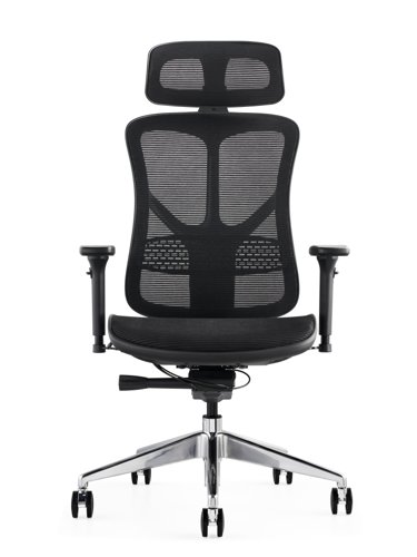 F94 101 Series Ergonomic Synchronised Mechanism Black Soft Weave Back & Seat Chair with Executive Head Rest & 3D Adjustable Arms