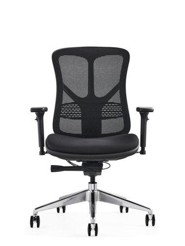 F94 101 Series Ergonomic Synchronised Mechanism Black Soft Weave Back & Upholstered Seat Chair with 3D Adjustable Arms