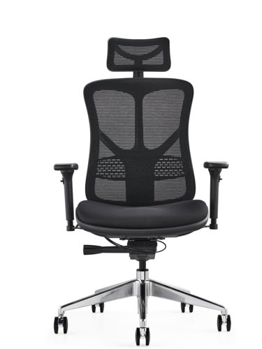 F94 101 Series Ergonomic Synchronised Mechanism Black Soft Weave Back & Upholstered Seat Chair with Ergonomic Head Rest & 3D Adjustable Arms
