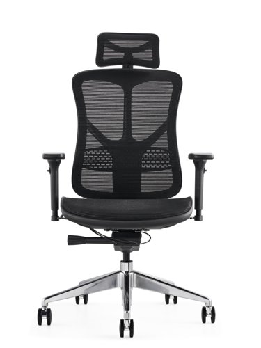 F94 101 Series Ergonomic Synchronised Mechanism Black Soft Weave Back & Seat Chair with Ergonomic Head Rest & 3D Adjustable Arms