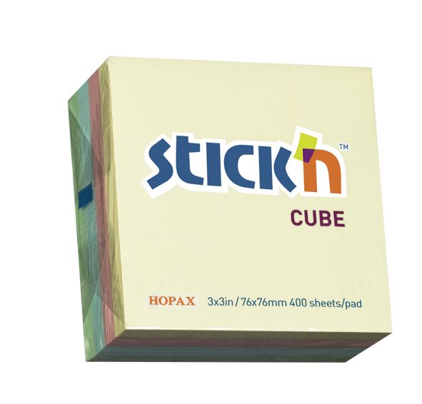 Stickn Note Cube 76x76 pastel mix 400 sheet