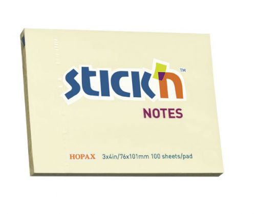 ValueX Stickn Notes 76x101mm 100 Sheets Pastel Yellow (Pack 12) 21008