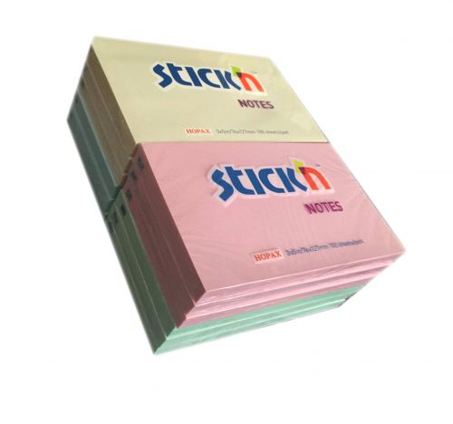 Super Saver Stickn Notes 76x127mm 100 Sheets Pastel Colours (Pack 12)