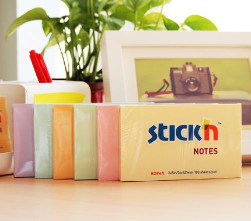 Stick'n offers a variety of innovative self-adhesive and repositionable products. We develop our commitment to the slogan, "Sticking Close to You", which reflects the essence of our brand promise: - to provide creative products that can change how we live our lives and the way we communicate.Regular sticky notes is the all time favourite item and best seller. Ideal for jotting down notes and leaving messages. They stick securely to most of the surfaces and can be easily repositioned without leaving residue. Available in a variety of colours and sizes, designed to meet your every need. A must-have stationery item for the home, school and office.