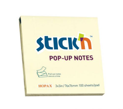 41934HP | Stick'n offers a variety of innovative self-adhesive and repositionable products. We develop our commitment to the slogan, "Sticking Close to You", which reflects the essence of our brand promise: - to provide creative products that can change how we live our lives and the way we communicate.Pop-up Notes are fan folded, so each sheet pops up one after another. With a dispenser, you can easily take one note at a time. Makes note-taking more convenient. 