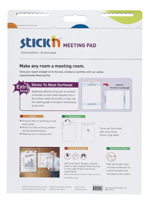 ValueX Flipchart Meeting Pad Extra Sticky 792 x 635mm 30 Sheets Per Pad (Pack 2) - 21509-2