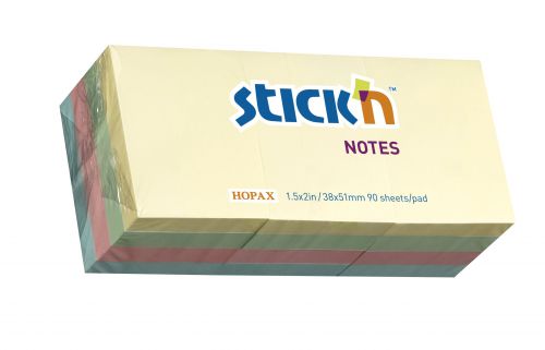 Langstane Stick n Notes Repositional Sticky Notes Pastel Assorted 38x51mm 21531 [Pack 12]