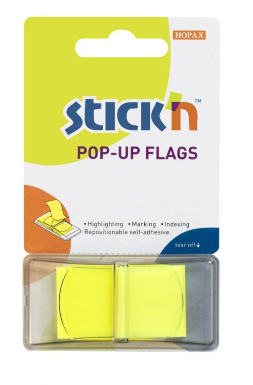 Langstane Pop-Up Index Flags 50 per Pack 25mm Lemon 26010
