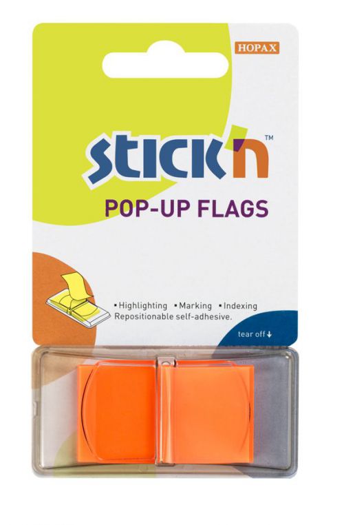 Langstane Pop-Up Index Flags 50 per Pack 25mm Orange 26012