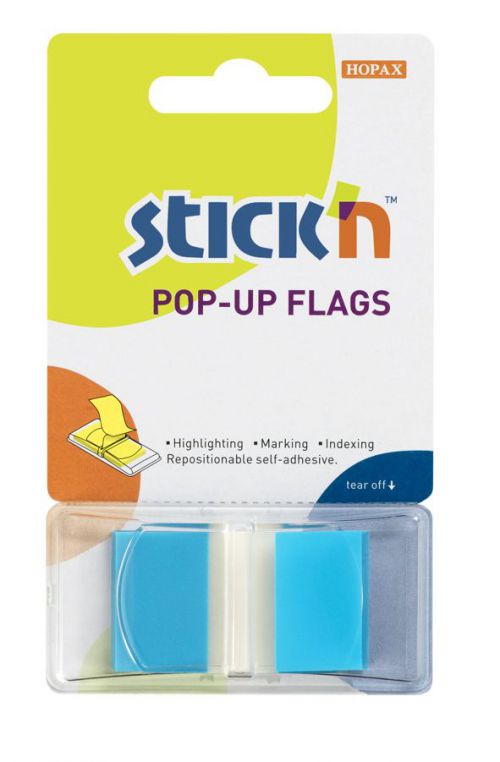 Valuex Pop-Up Flags Page Markers 45x25mm Blue (Pack 50) - 26024