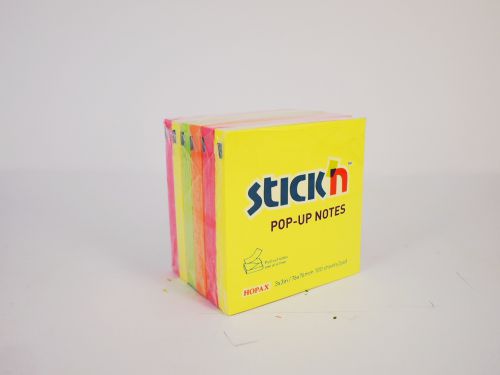 ValueX Stickn Pop-Up Notes 100 Sheets Neon Colours (Pack 6) EH7674 - 21848 42221HP