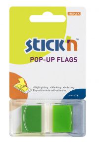 Valuex Pop-Up Flags Page Markers 45x25mm Green (Pack 50) - 26023