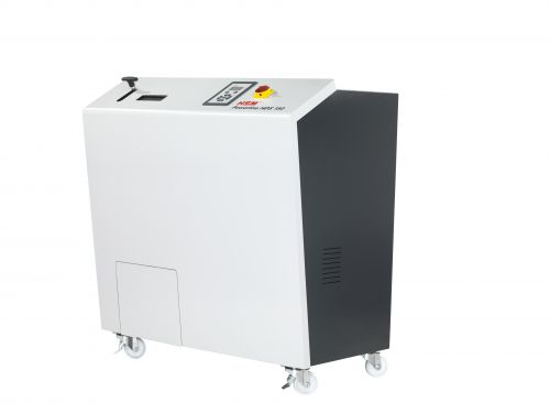 The hard drive shredder HSM Powerline HDS 150 destroys digitial media devices in a safe and economical way - and is data protection compliant as well.