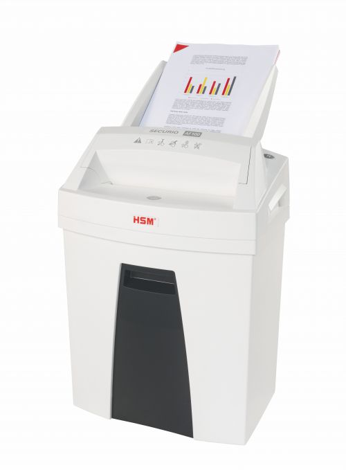 2063811 | The simple and convenient method of data destruction in the workplace. The document shredder with an automatic paper feed shreds stacks of paper with up to 150 sheets as well as single sheets of paper effortlessly whilst saving you time.