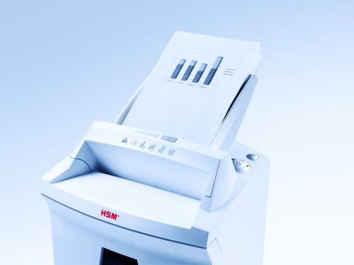 2083811 | The simple and convenient method of data destruction in the workplace. The document shredder with an automatic paper feed shreds stacks of paper with up to 150 sheets as well as single sheets of paper effortlessly whilst saving you time.
