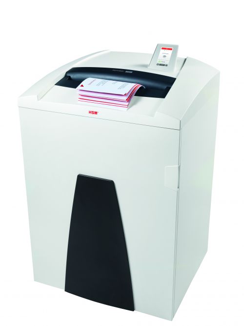 1873121 | The top document shredder of the HSM SECURIO line with IntelligentDrive and touch display. This powerhouse with 205 litres of collection volume reliably processes large amounts of paper and is therefore optimal as a department document shredder.