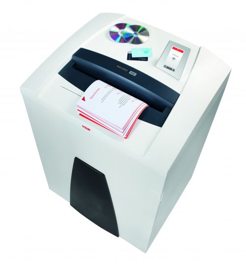 1872121C | The top document shredder of the HSM SECURIO line with IntelligentDrive and touch display. This powerhouse with 205 litres of collection volume reliably processes large amounts of paper and is therefore optimal as a department document shredder.