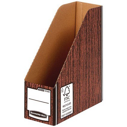 Bankers Box Premium Magazine File-Woodgrain Pack 5