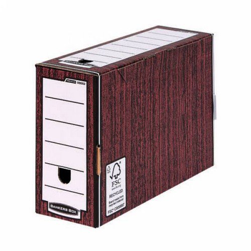 Bankers Box Premium 127mm Transfer File Woodgrain Pack 5