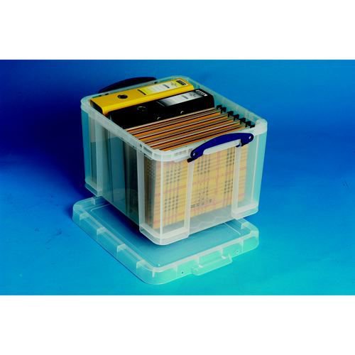 Really Useful Storage Box Plastic Lightweight Robust Stackable 35 Litre 390x480x310mm Clear