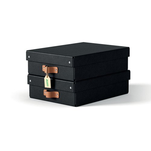 Leitz Puro Storage Box with lid medium low 8L 100% recycled card pack of 2
