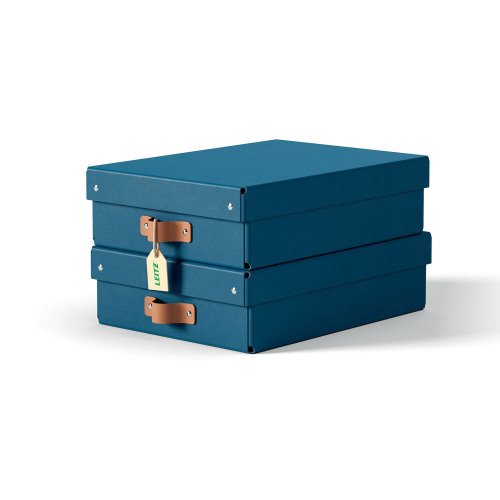 Leitz Puro Storage Box with lid medium low 8L 100% recycled card pack of 2
