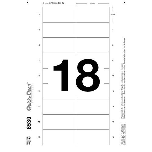 Avery 6530 PolarÂ® Clean Edges Printable Ins 30 x 65mm; 18 Ins Sht 10 Sheets Per Pk 180 Ins Per Box