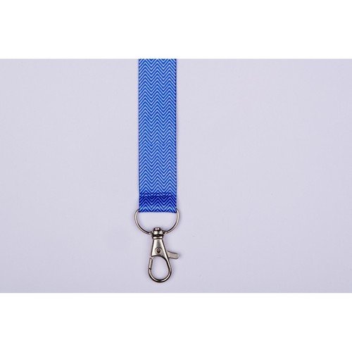 Avery 1 pre-printed white/blue lanyard with 2cm wide carabiner