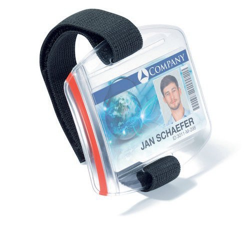 Durable Arm Band Badge Holder Transparent Pack 10