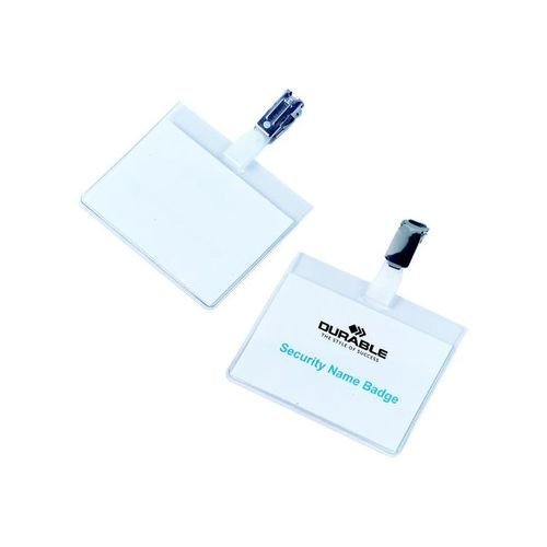 Durable Security Name Badge 60x90mm Transparent Pack 25