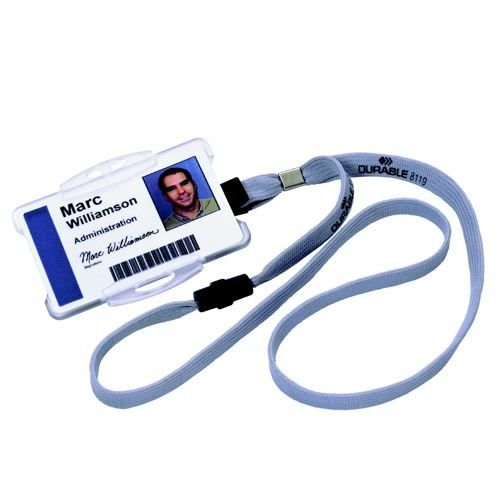Durable Textile Necklace 10mm Grey Pack 10