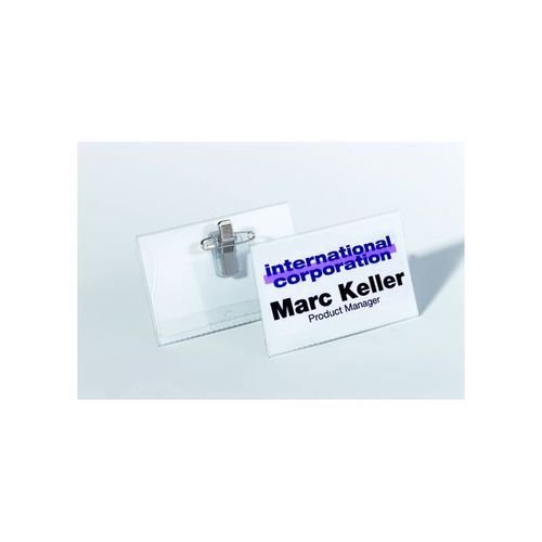 Durable Combi Clip Name Badge 54x90mm Pack 50