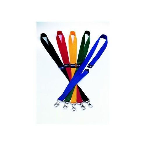 Durable Textile Necklace 20mm With Clip Black Pack 10