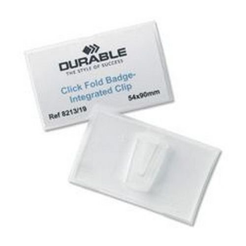 Durable Click Fold Badge With Combi Clip 54x90mm Pack 25