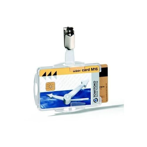 Durable Dual Security Pass Holder Clear Pack 25
