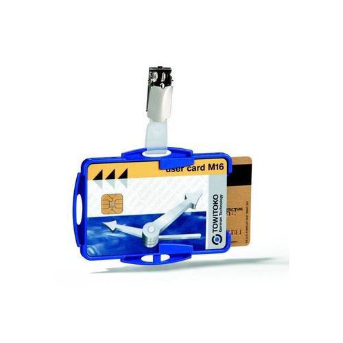 Durable Dual Security Pass Holder Blue Pack 25