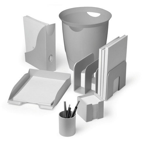 Durable ECO Recycled Plastic Magazine Stand Desk File Holder Organiser - Grey